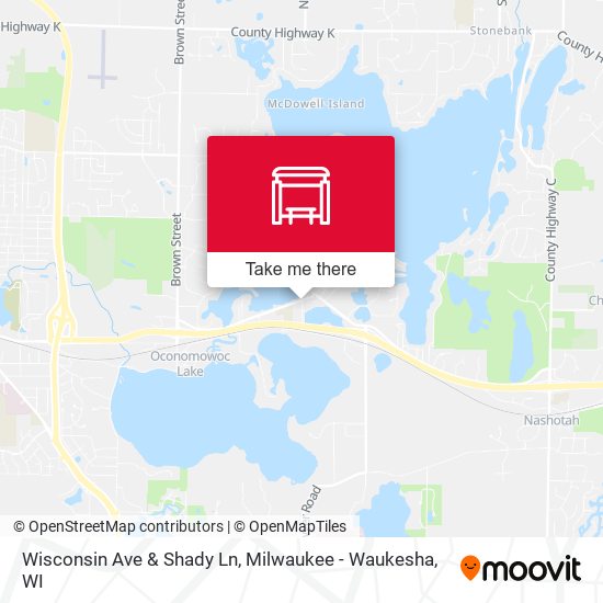 Mapa de Wisconsin Ave & Shady Ln