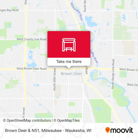 Brown Deer & N51 map