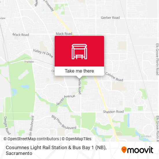 Mapa de Cosumnes Light Rail Station & Bus Bay 1 (NB)
