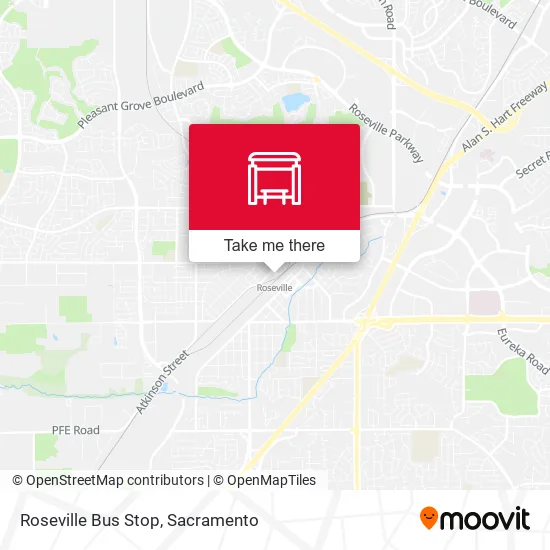 Roseville Bus Stop map