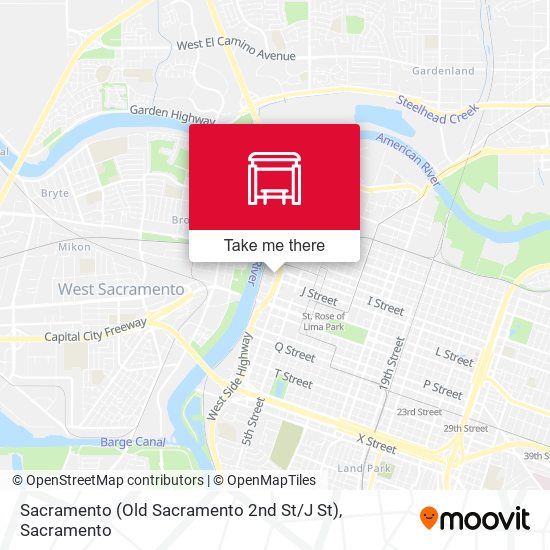 Mapa de Sacramento (Old Sacramento 2nd St / J St)