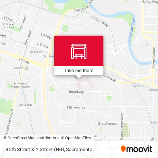 Mapa de 45th Street & Y Street (NB)