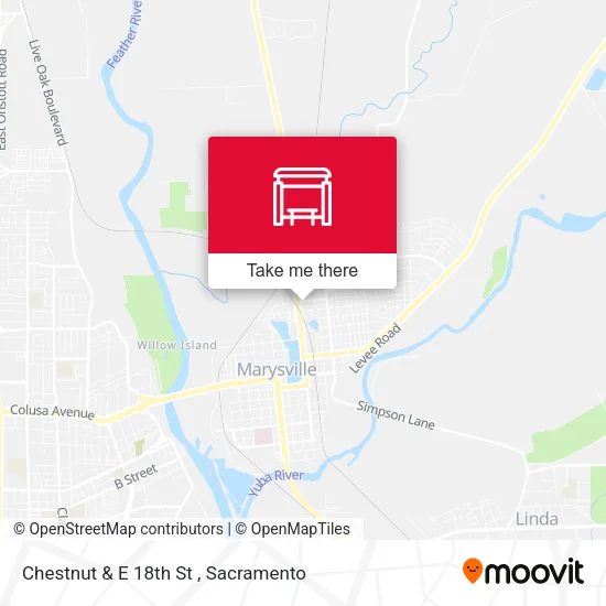 Chestnut & E 18th St map