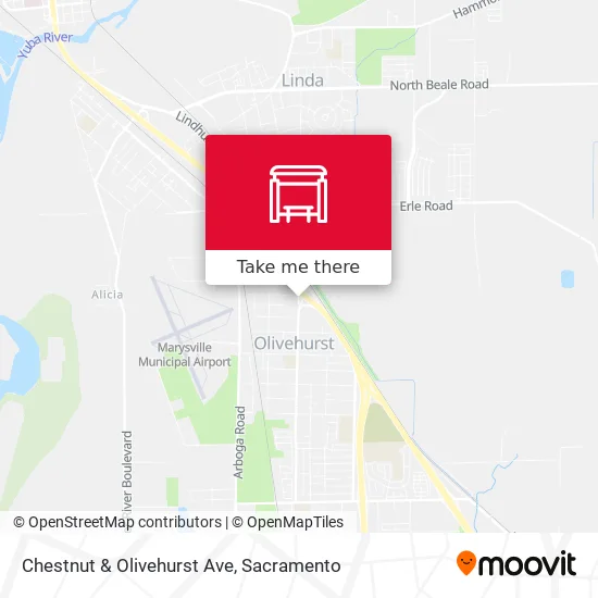 Chestnut & Olivehurst Ave map