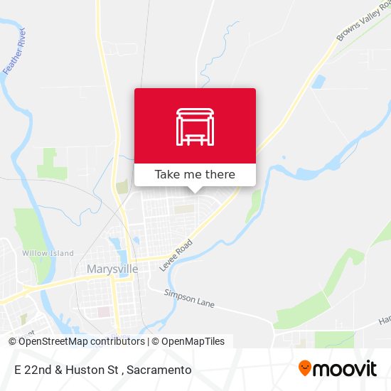 E 22nd & Huston St map