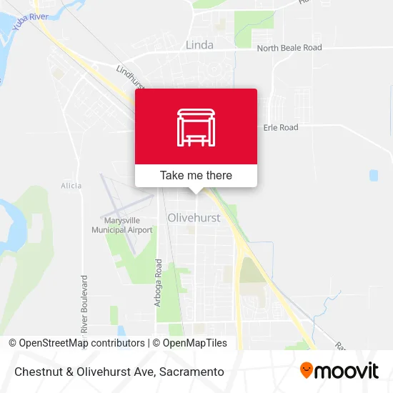 Chestnut & Olivehurst Ave map