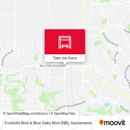 Foothills Blvd & Blue Oaks Blvd (NB) map
