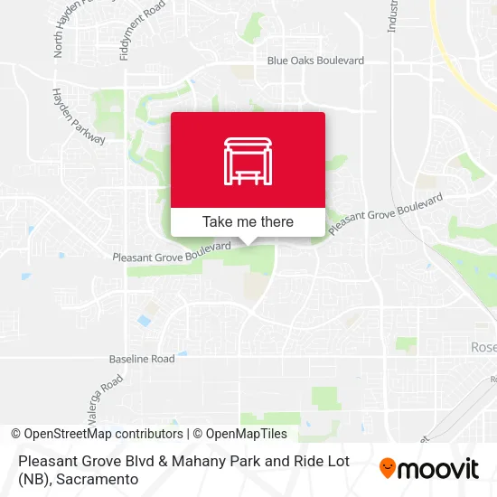 Pleasant Grove Blvd & Mahany Park and Ride Lot (NB) map