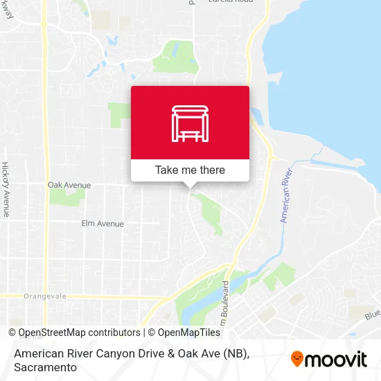 Mapa de American River Canyon Drive & Oak Ave (NB)