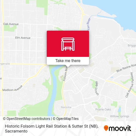 Historic Folsom Light Rail Station & Sutter St (NB) map