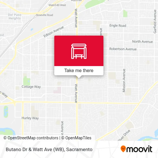 Mapa de Butano Dr & Watt Ave (WB)