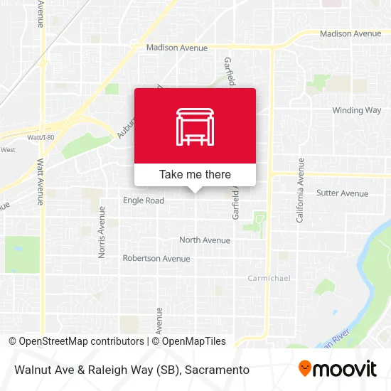 Mapa de Walnut Ave & Raleigh Way (SB)