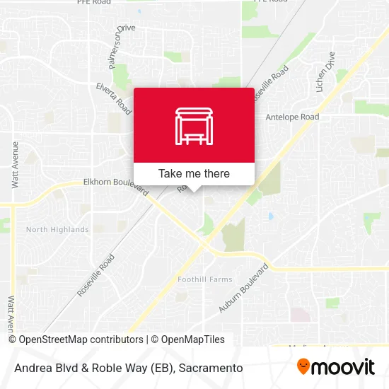 Andrea Blvd & Roble Way (EB) map