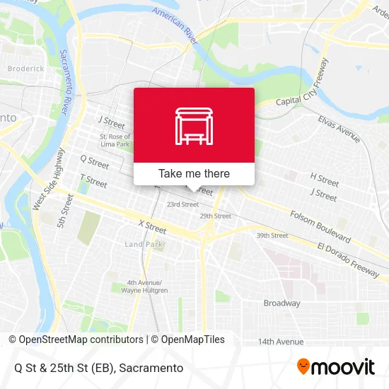 Q St & 25th St (EB) map