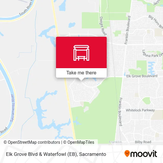 Elk Grove Blvd & Waterfowl (EB) map