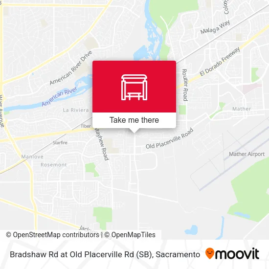 Mapa de Bradshaw Rd at Old Placerville Rd (SB)