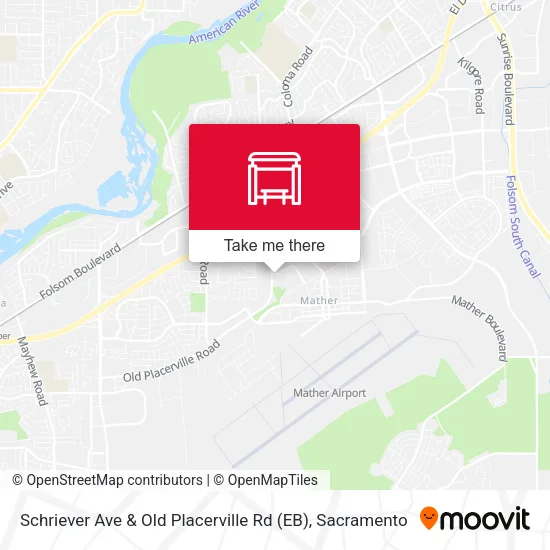 Mapa de Schriever Ave & Old Placerville Rd (EB)