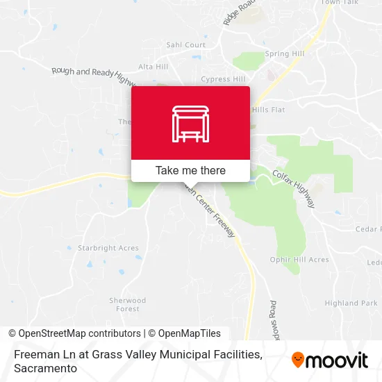 Freeman Ln at Grass Valley Municipal Facilities map
