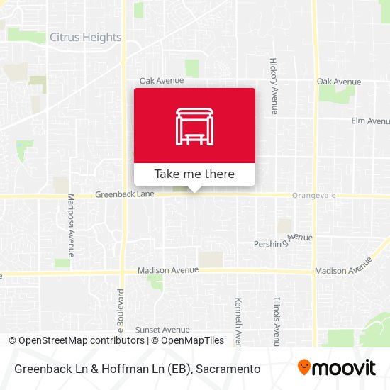 Greenback Ln & Hoffman Ln (EB) map