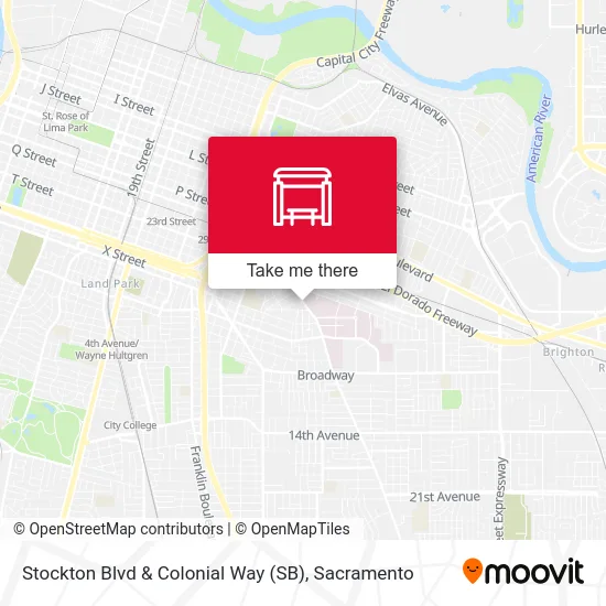Mapa de Stockton Blvd & Colonial Way (SB)