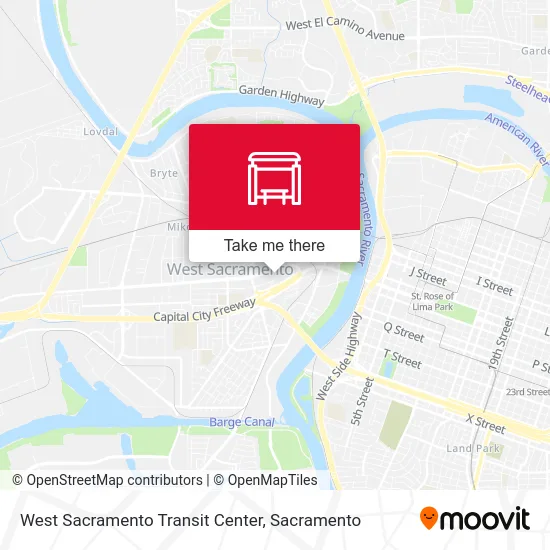 West Sacramento Transit Center map