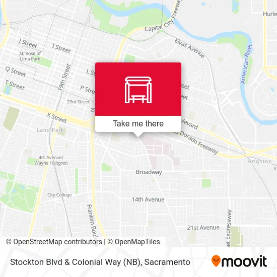 Mapa de Stockton Blvd & Colonial Way (NB)