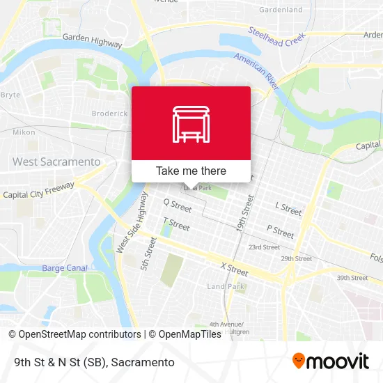 Mapa de 9th St & N St (SB)