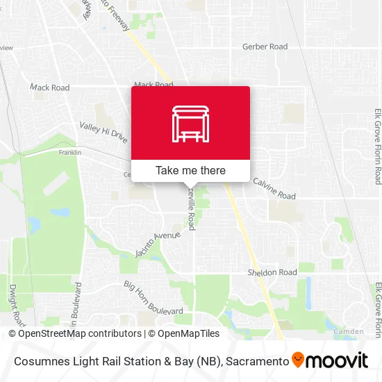 Mapa de Cosumnes Light Rail Station & Bay (NB)