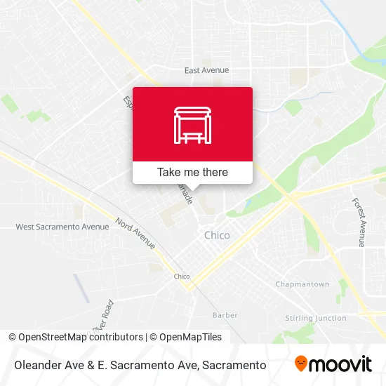 Oleander Ave & E. Sacramento Ave map