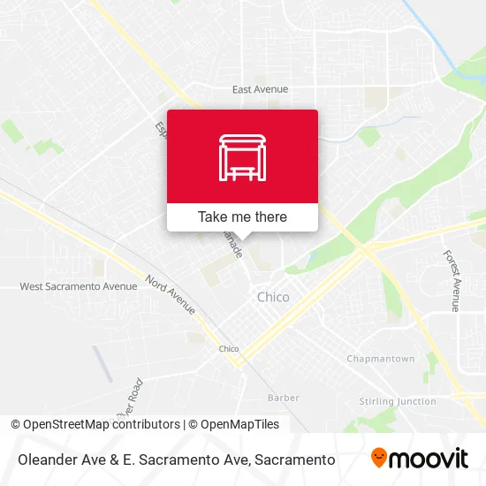 Oleander Ave & E. Sacramento Ave map