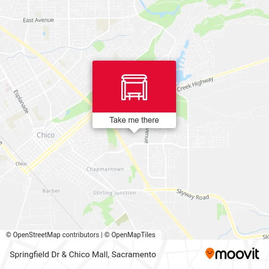 Springfield Dr & Chico Mall map