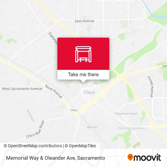 Memorial Way & Oleander Ave map