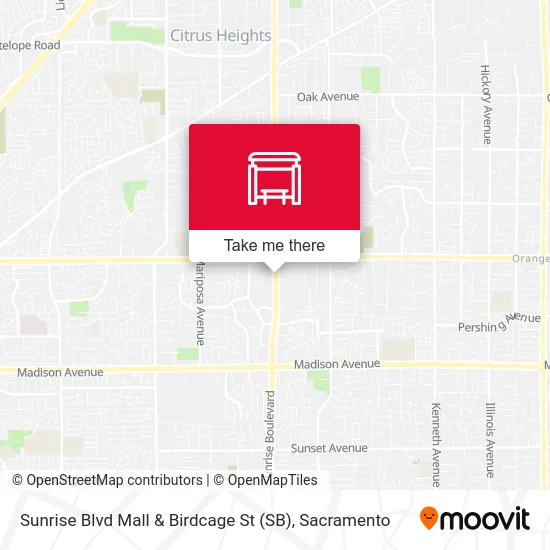 Sunrise Blvd Mall & Birdcage St (SB) map