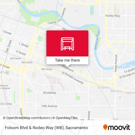 Folsom Blvd & Rodeo Way (WB) map