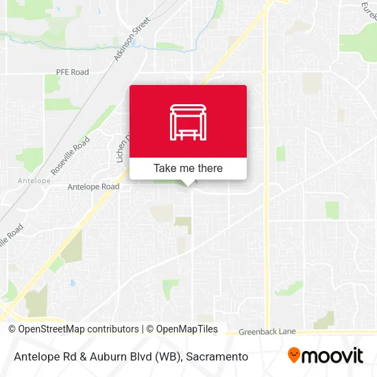 Mapa de Antelope Rd & Auburn Blvd (WB)
