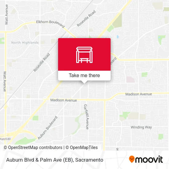 Mapa de Auburn Blvd & Palm Ave (EB)