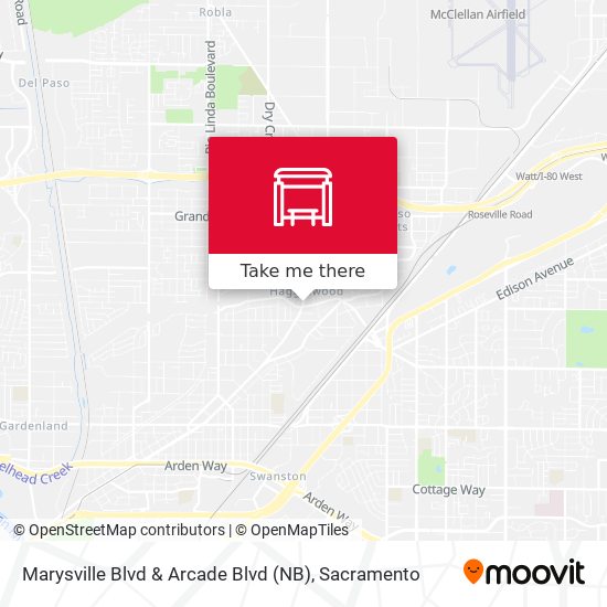 Mapa de Marysville Blvd & Arcade Blvd (NB)