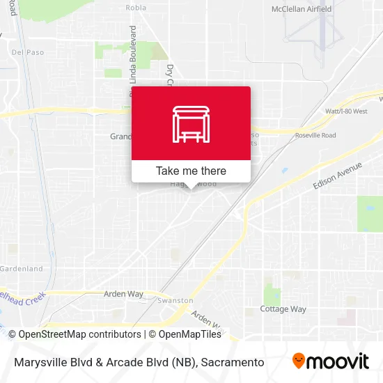 Mapa de Marysville Blvd & Arcade Blvd (NB)