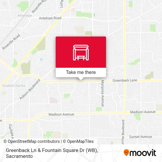 Mapa de Greenback Ln & Fountain Square Dr (WB)