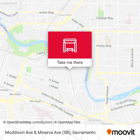 Moddison Ave & Minerva Ave (SB) map