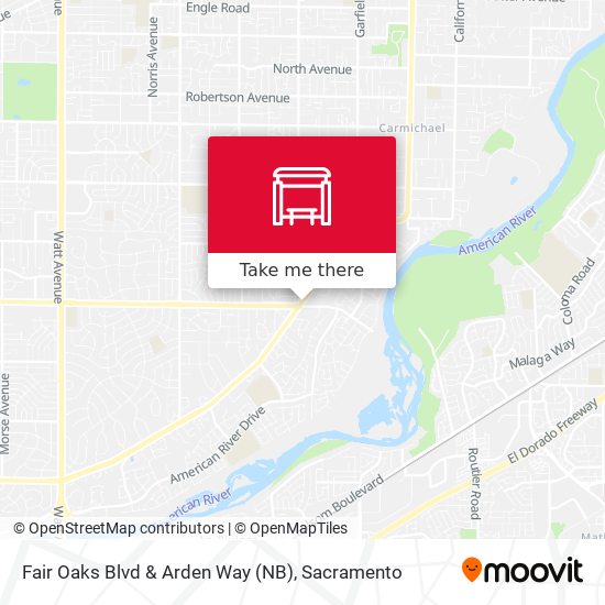 Fair Oaks Blvd & Arden Way (NB) map