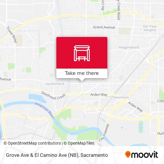 Grove Ave & El Camino Ave (NB) map