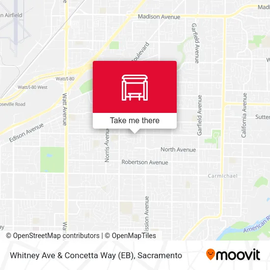 Whitney Ave & Concetta Way (EB) map