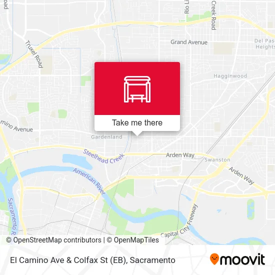 Mapa de El Camino Ave & Colfax St (EB)