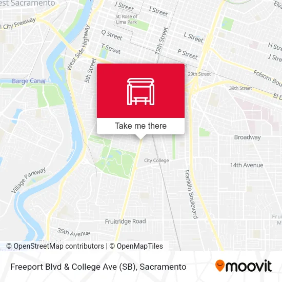 Mapa de Freeport Blvd & College Ave (SB)