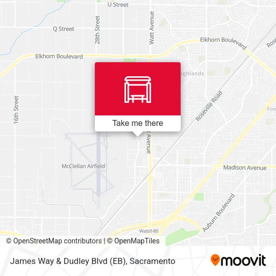 James Way & Dudley Blvd (EB) map
