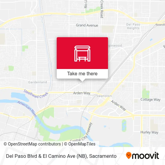 Del Paso Blvd & El Camino Ave (NB) map