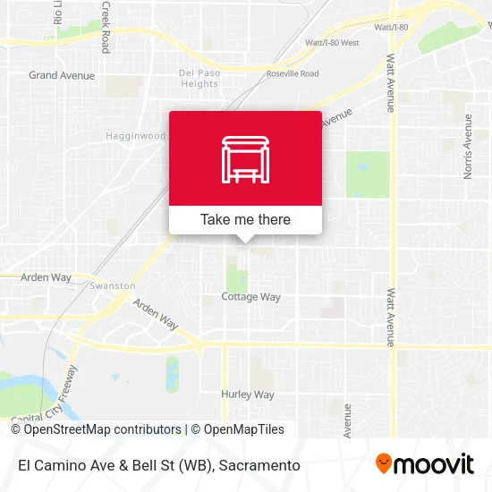 Mapa de El Camino Ave & Bell St (WB)