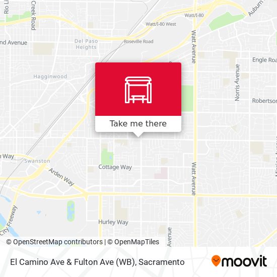 El Camino Ave & Fulton Ave (WB) map