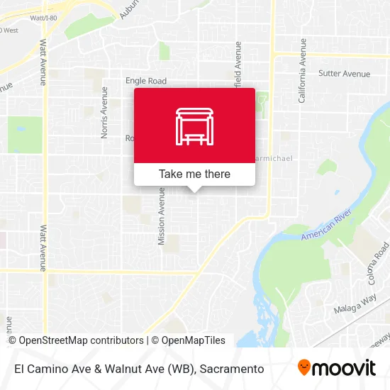 Mapa de El Camino Ave & Walnut Ave (WB)